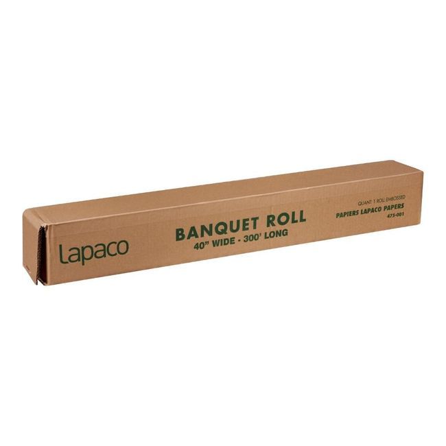 Lapaco 1 Ply White Paper Banquet Roll, 40 In X 300 Ft