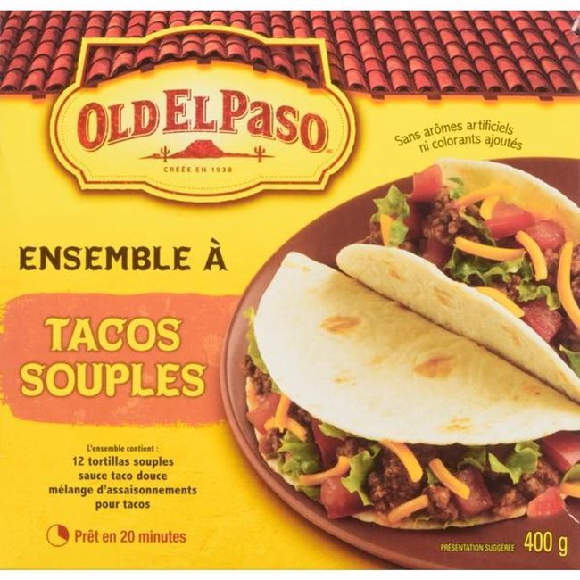 Old El Paso Kit Repas Pour Tacos Mous, 400 G -- 12 Par Boîte