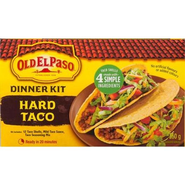 Old El Paso Kit Repas Pour Tacos Croustillants, 250 G -- 12 Par Boîte