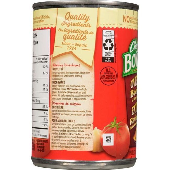 Chef Boyardee Raviolis Au Bœuf Farcis Au Four, 425 G -- 24 Par Boîte