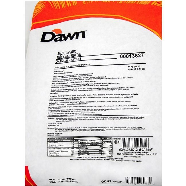 Dawn Foods Oatmeal Muffin Mix, 10 Kg