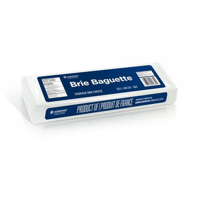 Agropur Solution Brie Baguette Soft Ripened Cheese, 1.5 Kg -- 6 Per Case