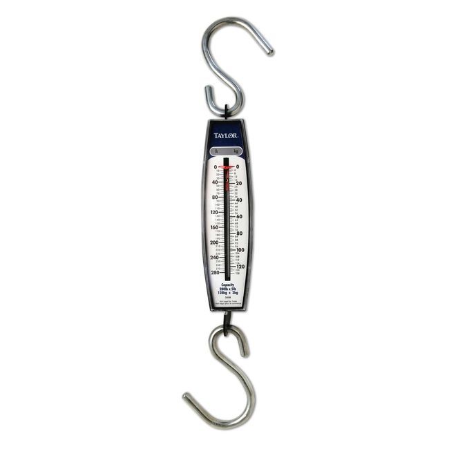 Taylor Precision 33284104 Industrial Vertical Hanging Spring Scale, 280 Lb. X 5 Lb