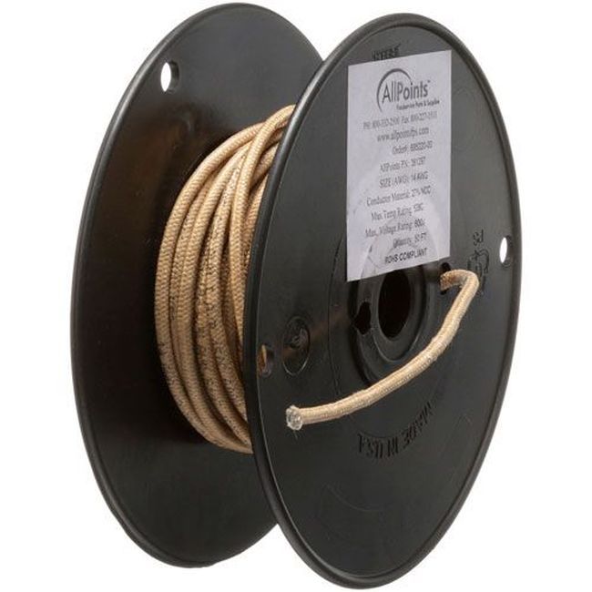 Allpoints All381297 Fil Haute Température Beige Calibre 14, Rouleau De 50 Pieds