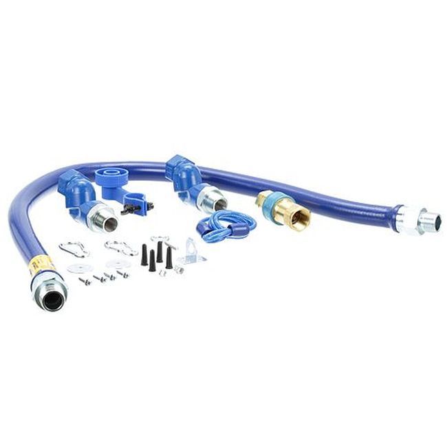 Dormont Dor1675bpq2sr48 Kit De Connecteur De Gaz Max Pivotant Pour Tuyau Bleu De 3/4 Po, 48 Po