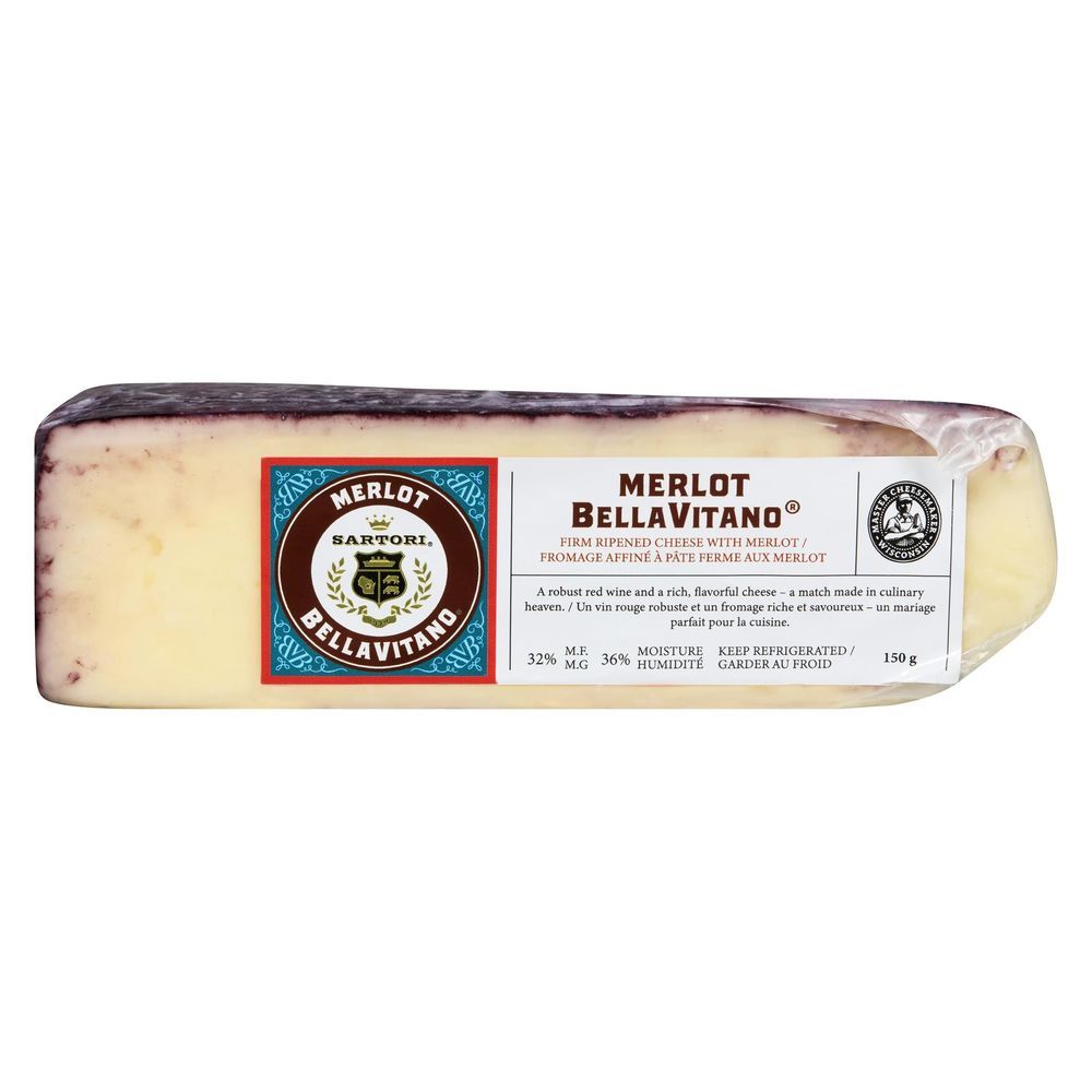 Sartori Merlot Bellavitano Cheese Wedge, 150 G -- 12 Per Case