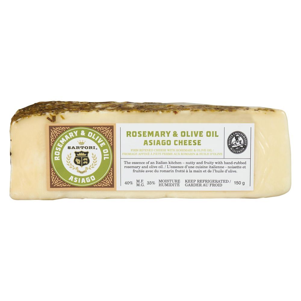 Sartori Rosemary And Olive Oil Asiago Cheese Wedge, 150 G -- 12 Per Case