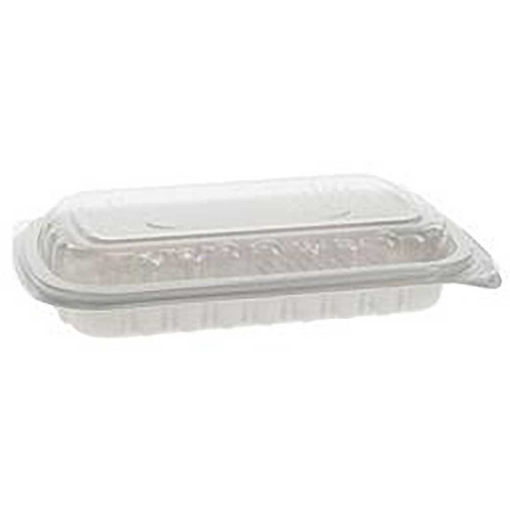 Pactiv Evergreen Mealmaster White/clear Half Rib Mfpp Base And Ops Lid, 10 X 7.1 X 2.1 In -- 90 Per Case