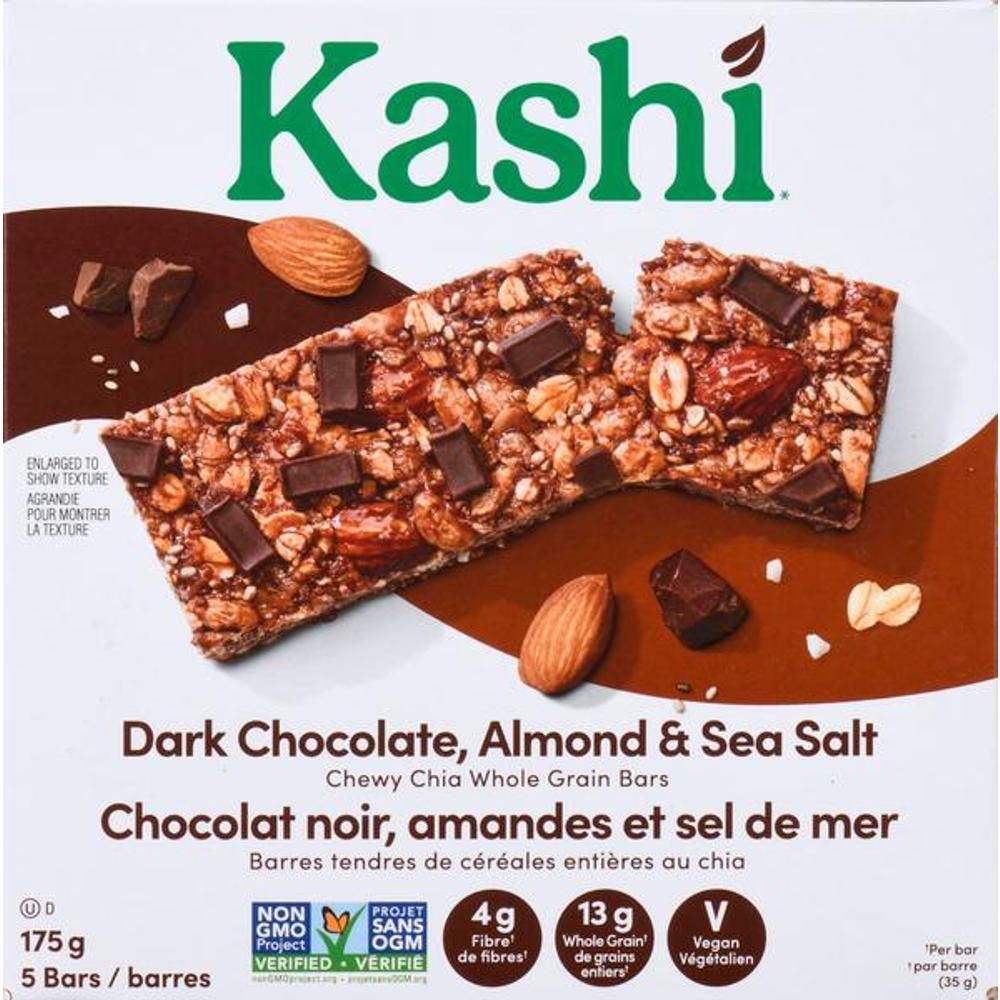 Kashi Dark Chocolate Almond And Sea Salt Chewy Chia Whole Grain Bar, 175 G - 8 Per Case