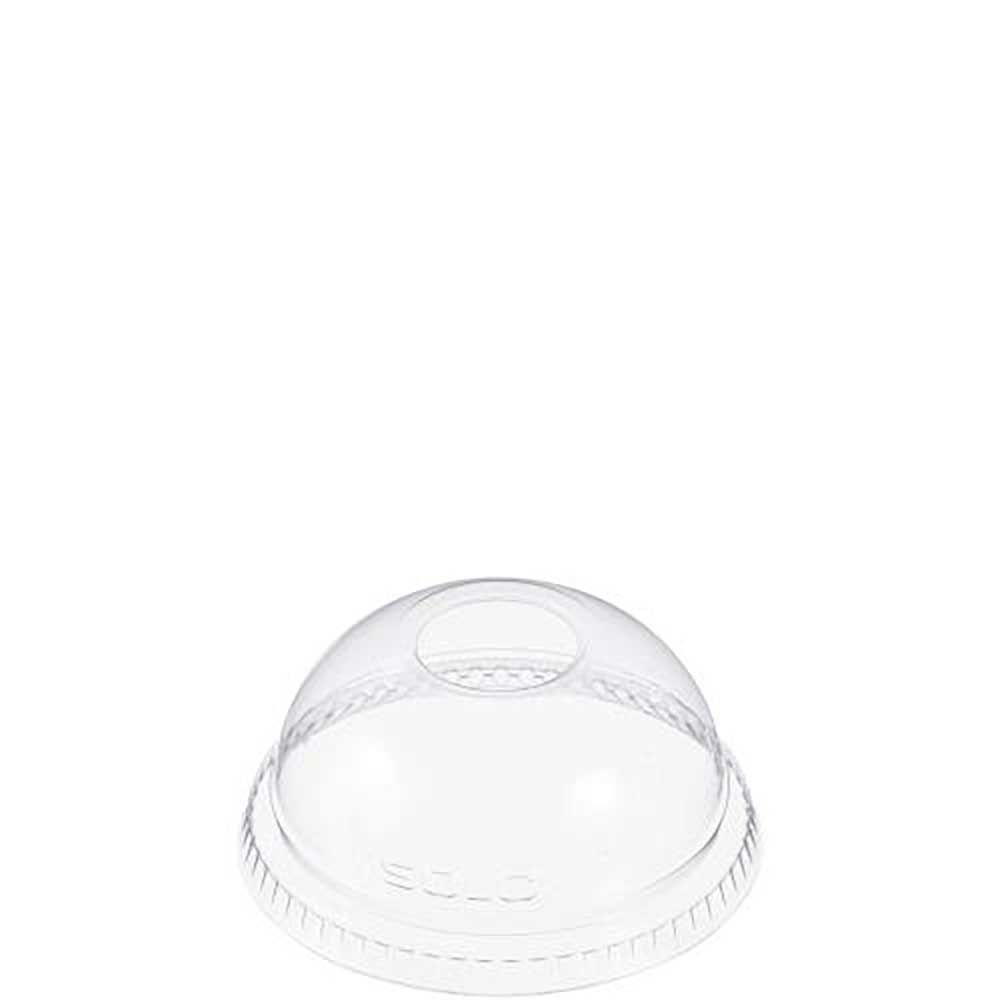 Solo Couvercle Dôme En Pet Transparent De 9 À 10 Oz Avec Trou De 1 Po -- 1 000 Par Boîte