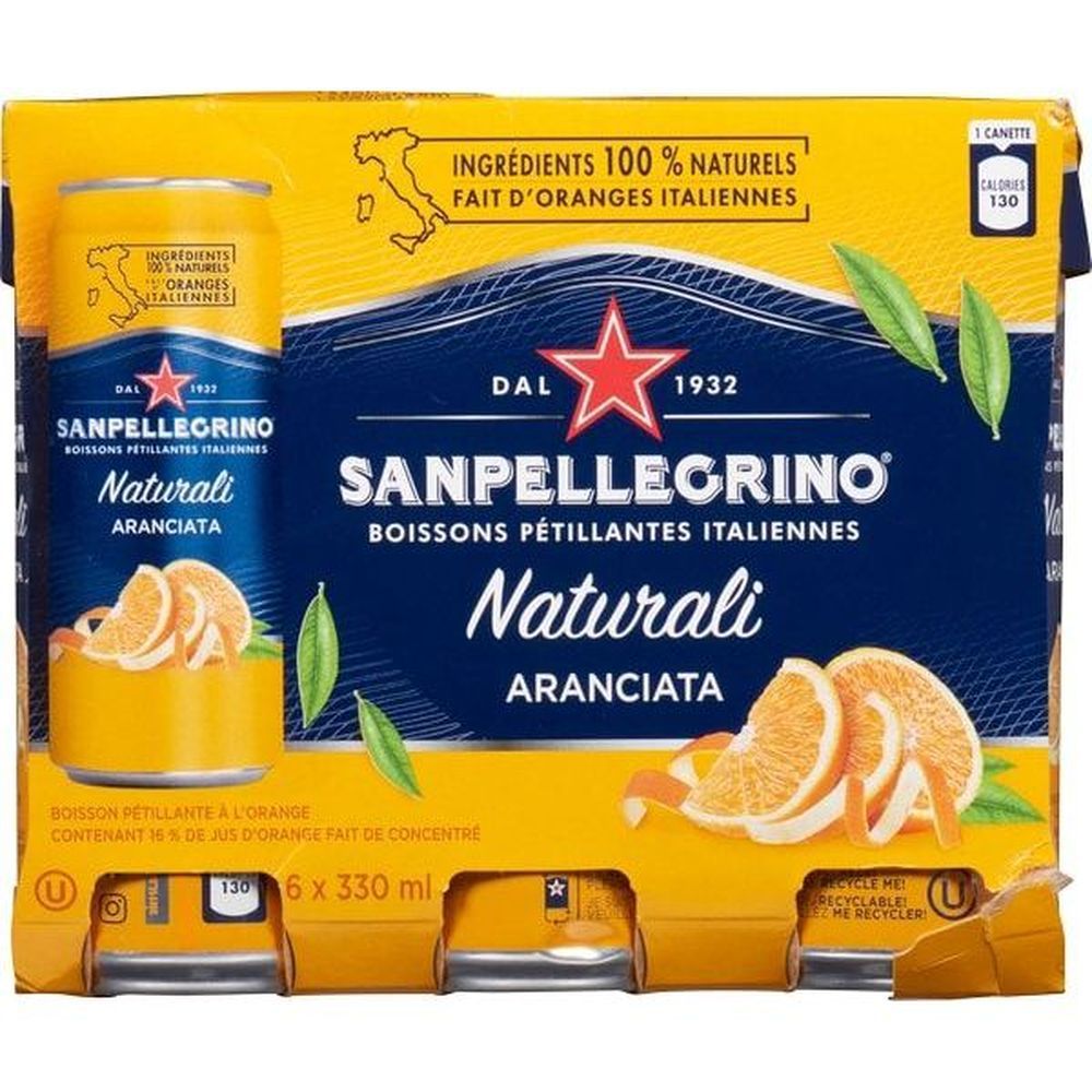 San Pellegrino Boisson Pétillante Aranciata, 330 Ml -- 24 Par Caisse