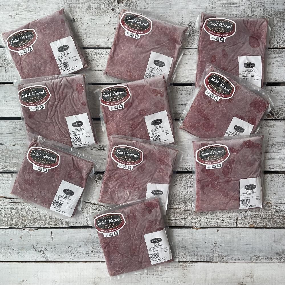 Saint Vincent Organic Grass Fed Lean Ground Beef, 500 G - 10 Per Case