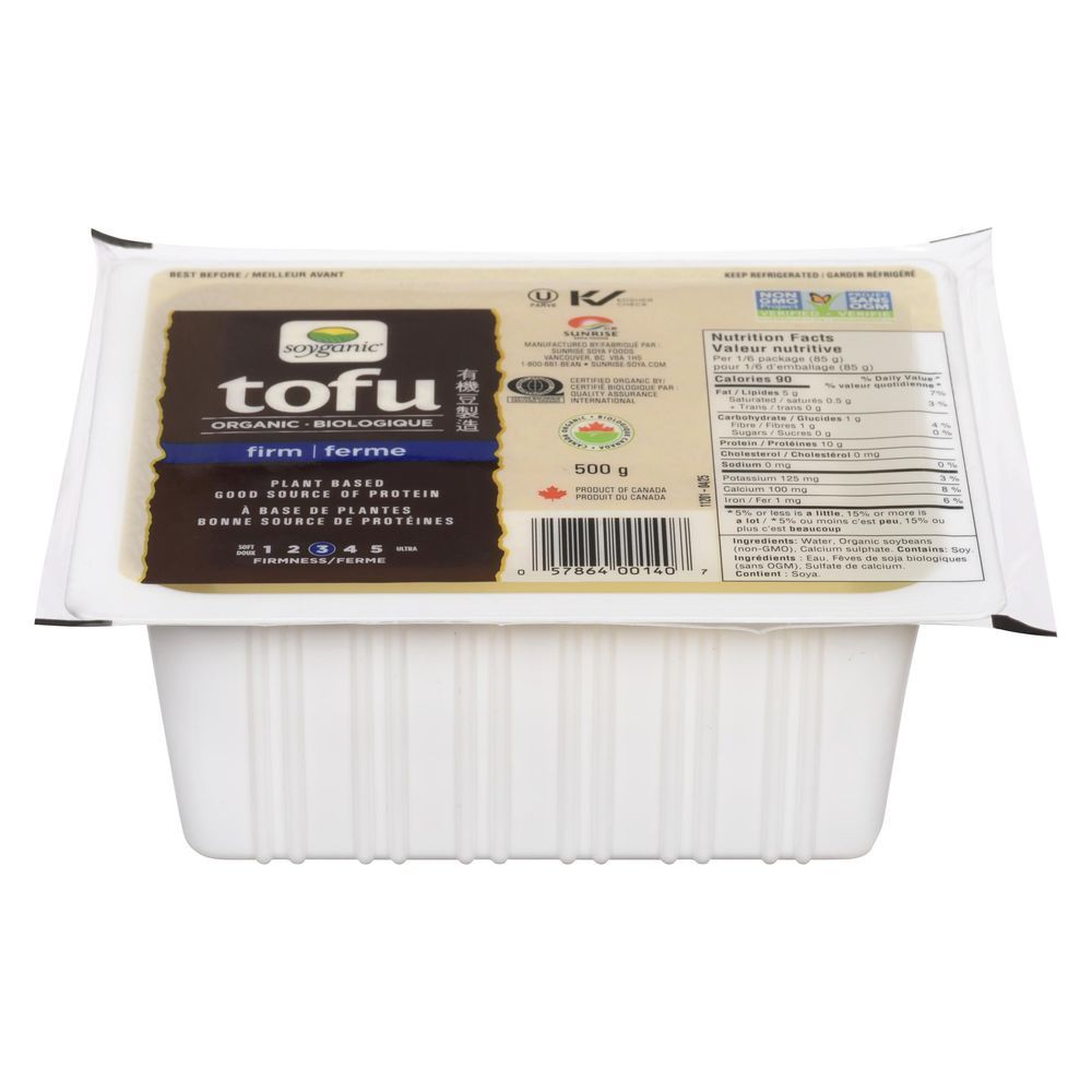 Sunrise Soya Foods Tofu Ferme Soyganic, 500 G -- 12 Par Boîte