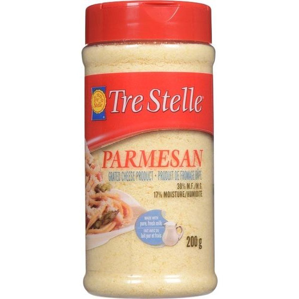 Tre Stelle Grated Parmesan Cheese, 200 G -- 12 Per Case