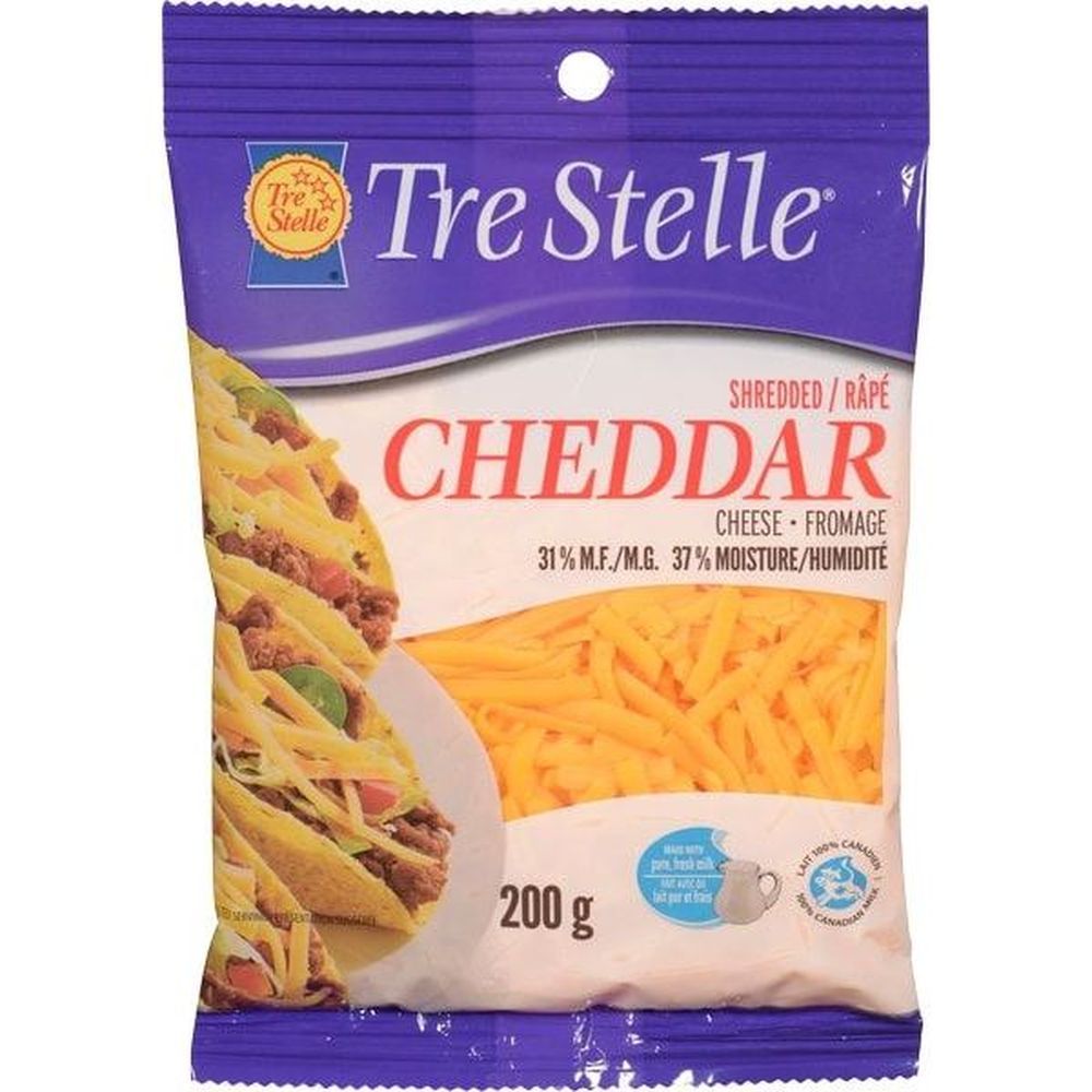 Tre Stelle Fromage Cheddar Râpé, 200 G -- 12 Par Boîte
