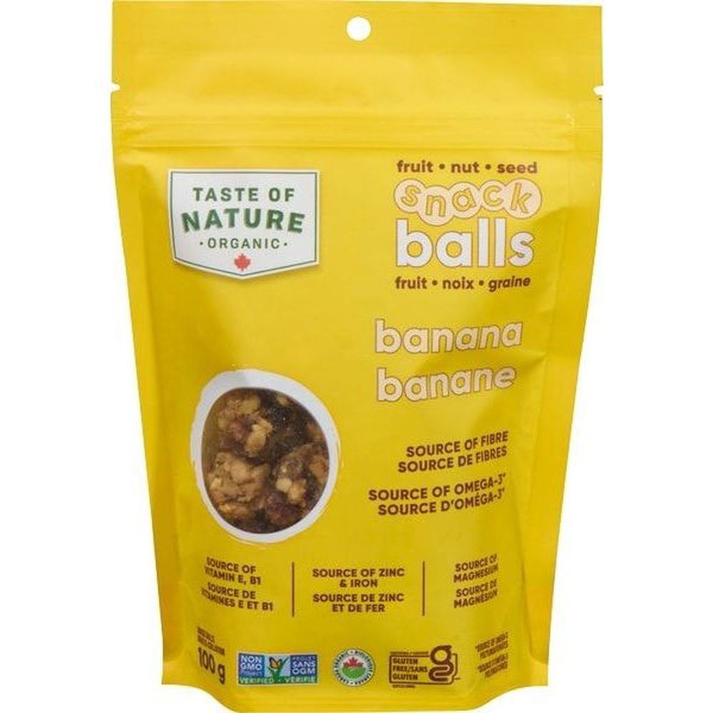 Taste Of Nature Boules De Banane Bio, 100 G -- 6 Par Boîte