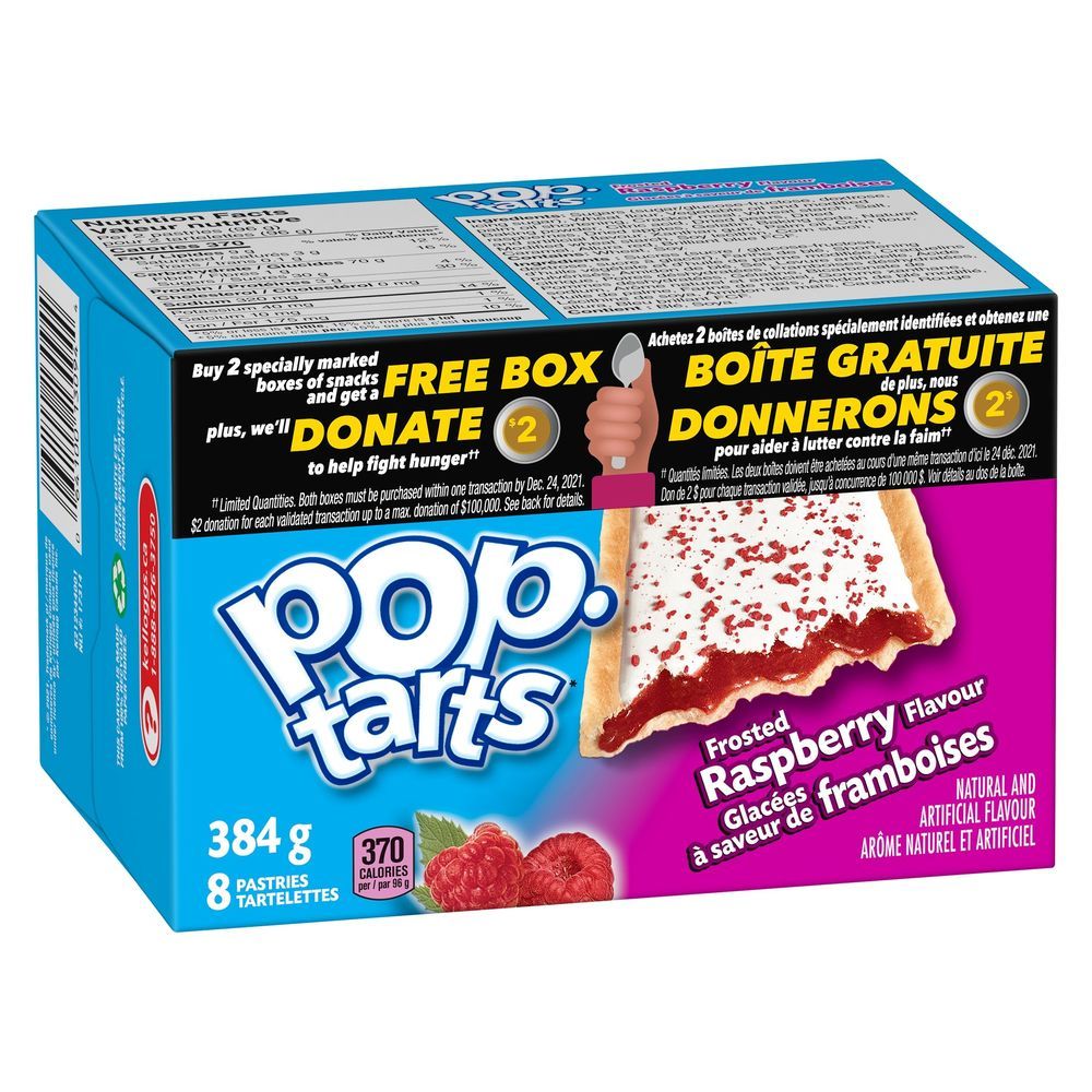Pop-tarts Pâtisseries Grillées À La Framboise Givrées, 384 G – 12 Par Boîte