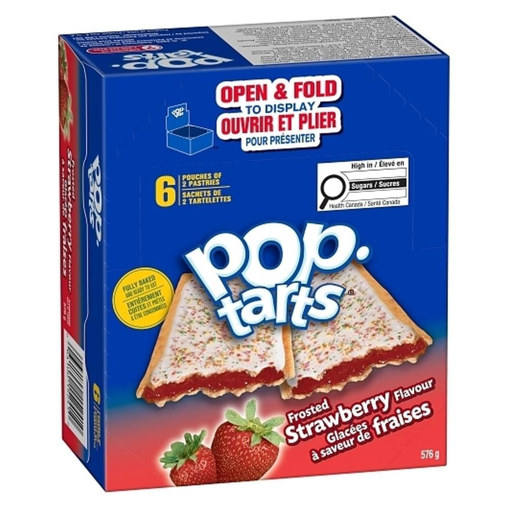 Pop-tarts Crème Glacée À La Fraise Givrée, 576 G – 12 Unités Par Boîte