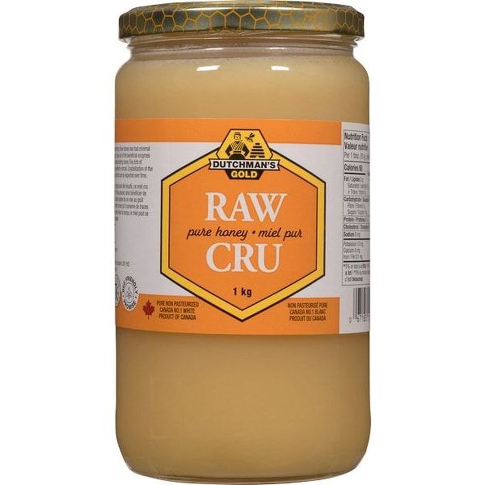 Dutchman's Gold Pure Raw Non-pasteurized Honey, 1 Kg -- 12 Per Case