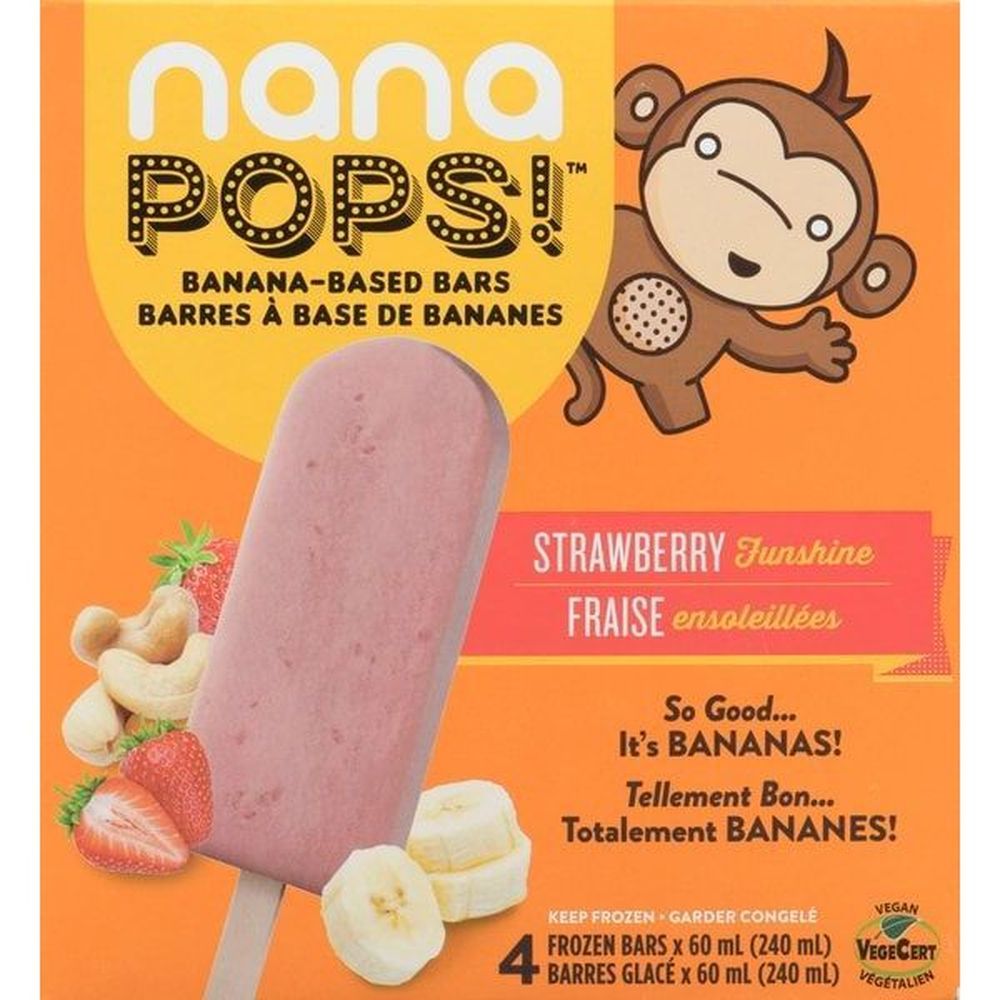 Nanapops Strawberry Funshine Frozen Dessert, 240 Ml -- 6 Per Case