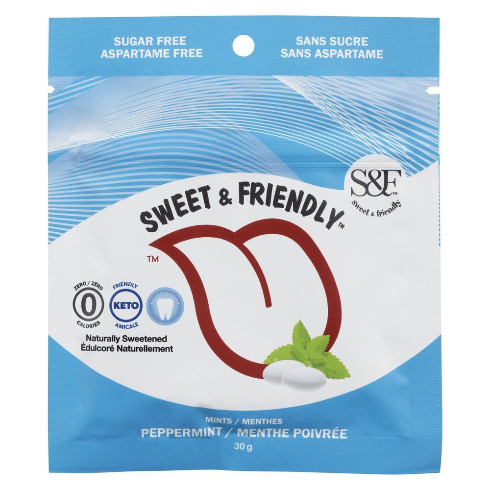 Sweet And Friendly Peppermint Mints Candies, 30 G -- 10 Per Case
