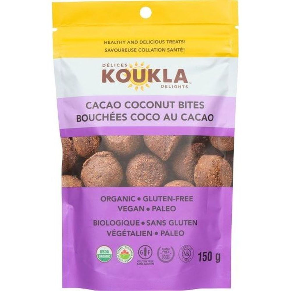 Koukla Delights Cacao Coconut Bites, 150 G -- 8 Per Case