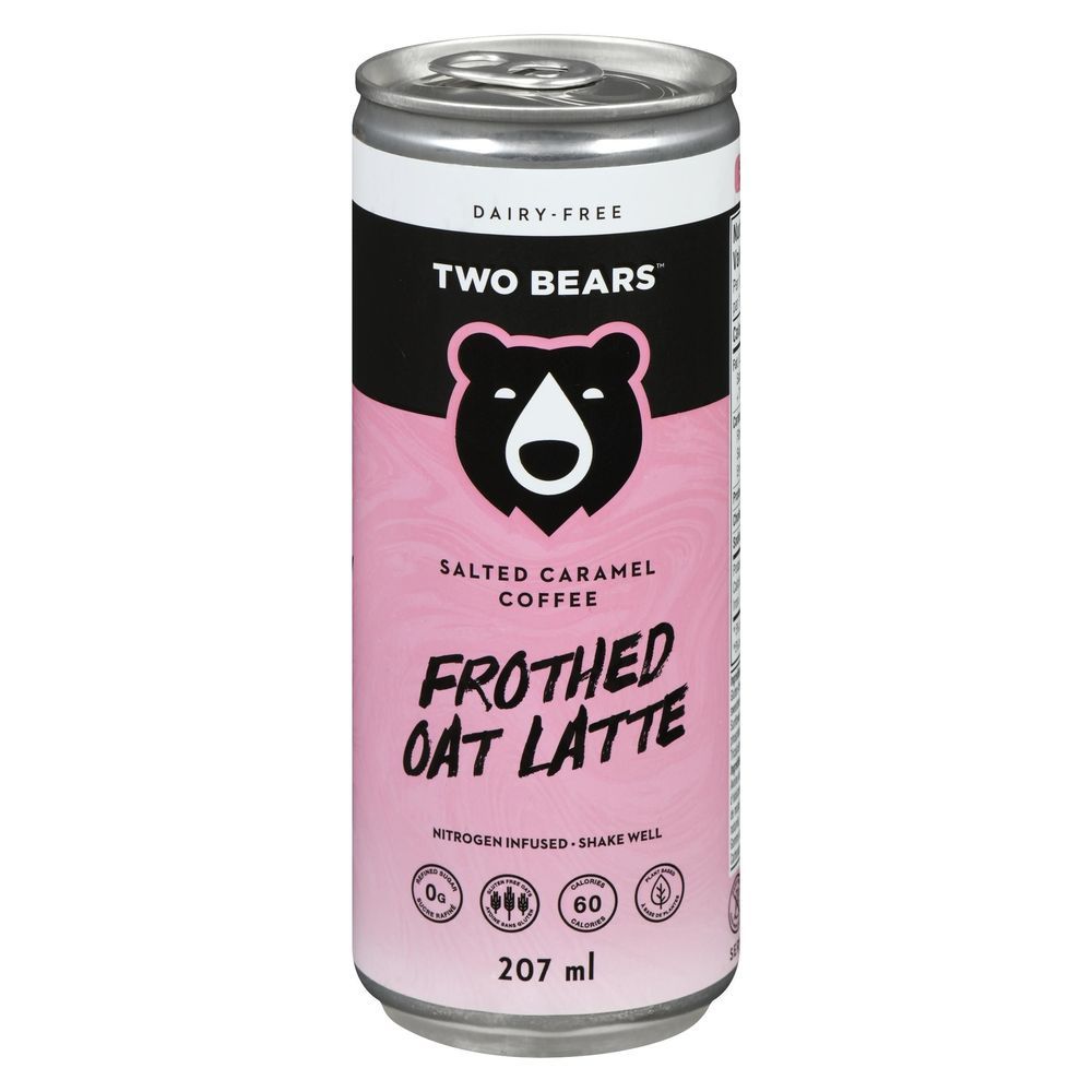 Two Bears Frothed Ready To Drink Salted Caramel Oat Latte, 207 Ml -- 6 Per Case