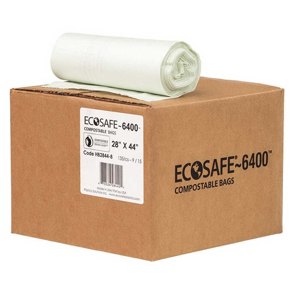 Eco Safe Revêtement Compostable Pour Canettes De 0,85 Mil, 28 X 44 Po -- 100 Par Boîte