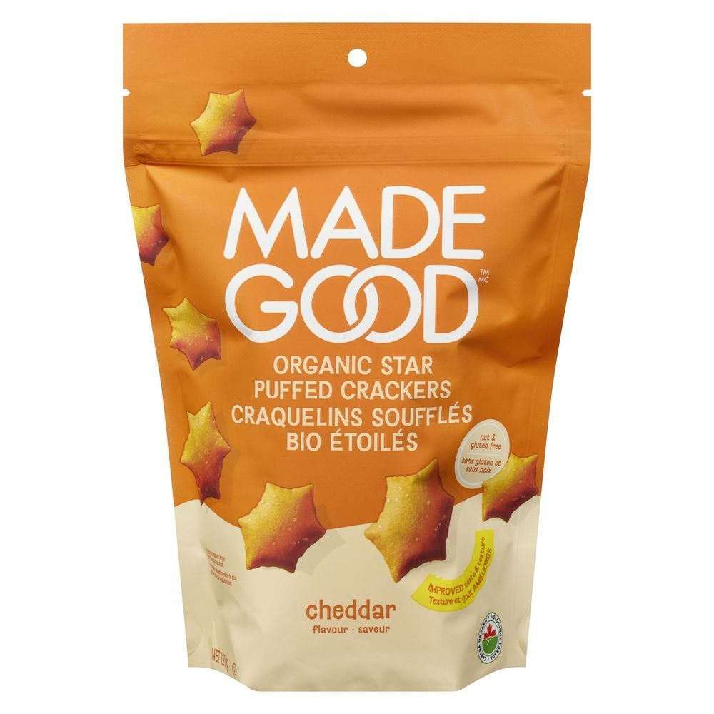 Madegood Organic Cheddar Star Puffed Cracker, 121 G -- 6 Per Case