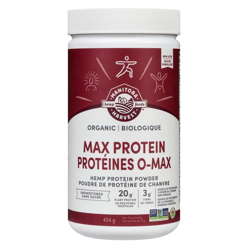 Manitoba Harvest Hemp Yeah Organic Unsweetened Max Protein Powder, 454 G -- 6 Per Case