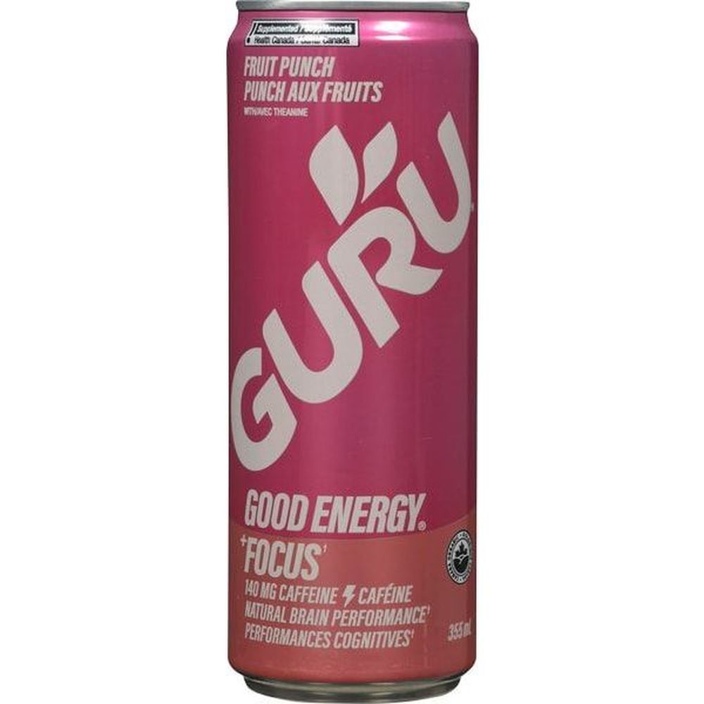 Guru Boisson Énergisante Fruit Punch, 355 Ml -- 24 Par Boîte