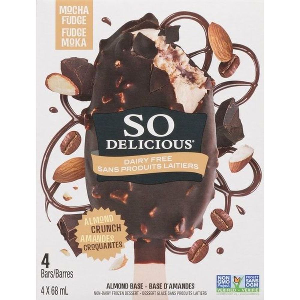 So Delicious Barre Dessert Moka Au Fudge Et Aux Amandes Croquantes, 263 G -- 6 Par Boîte