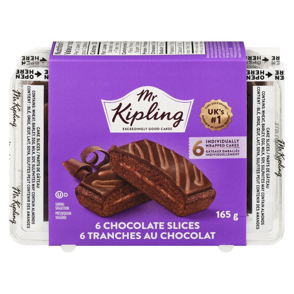 Mr Kipling Chocolate Sponge Cake Slices, 165 G -- 12 Per Case
