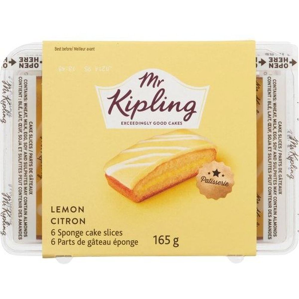 Mr Kipling Lemon Sponge Cake Slices, 165 G -- 12 Per Case