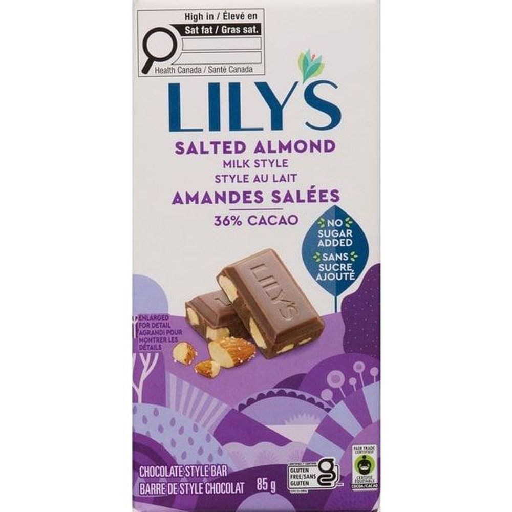 Lily's Barre De Chocolat Au Lait D'amandes Salées À 36 % De Cacao, 85 G -- 20 Par Boîte