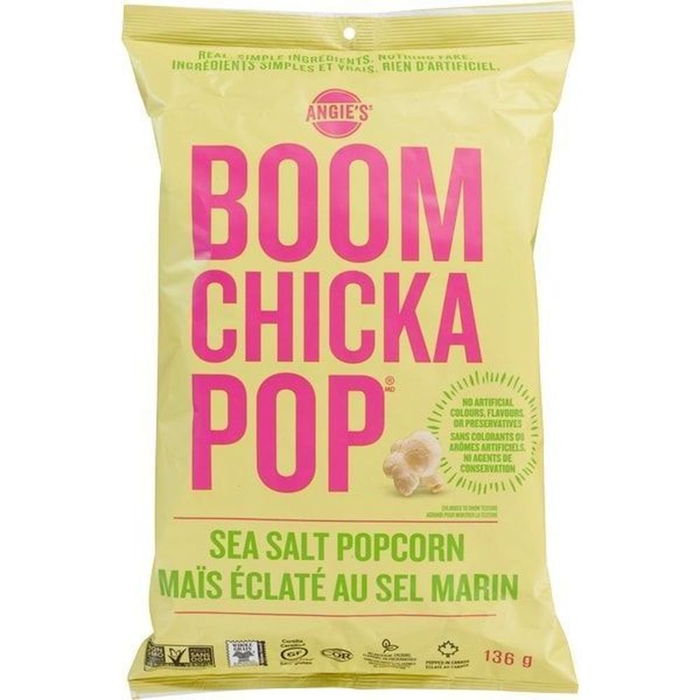 Angie's Boomchickapop Popcorn Au Sel De Mer, 136 G – 8 Sachets Par Boîte