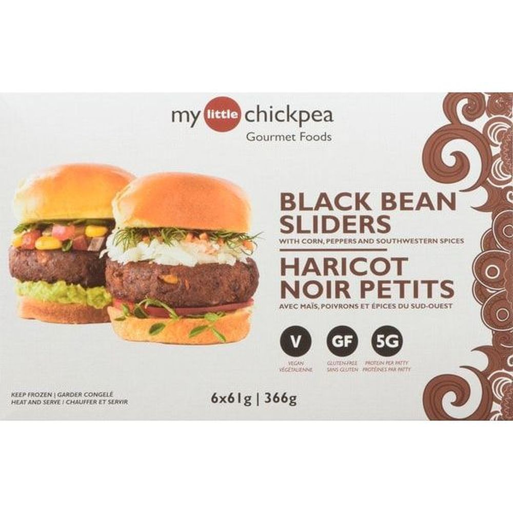 My Little Chickpea Black Bean Sliders, 366 G -- 16 Per Case