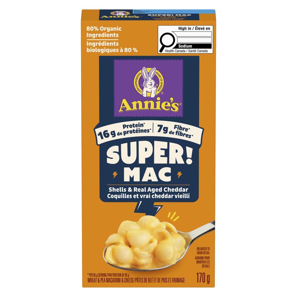 Annie's Super Mac Shells And Real Aged Cheddar Mac And Cheese, 170 G