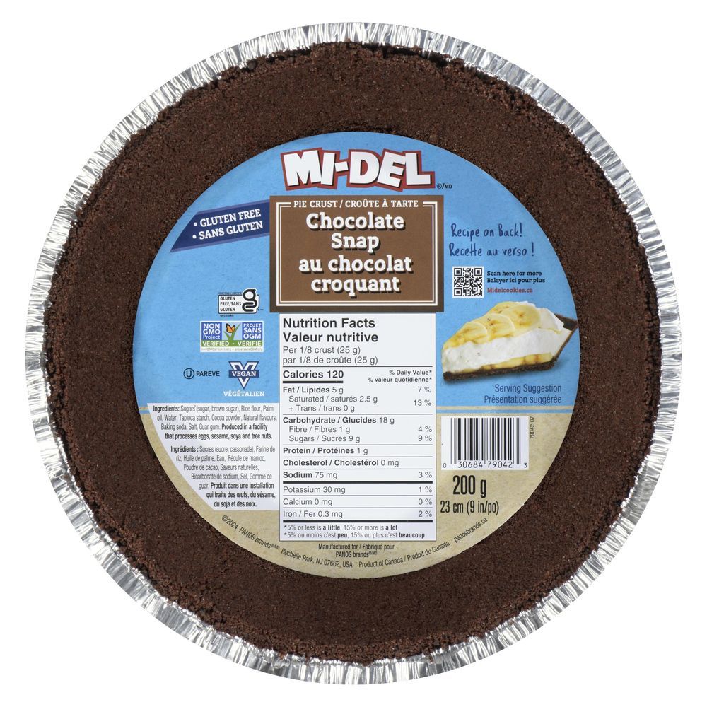 Mi-del Chocolate Snap Pie Crust, 200 G