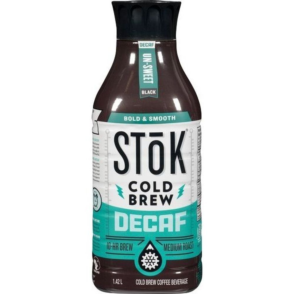 Stok Un-sweet Black Bold And Smooth Decaf Cold Brew Coffee Beverage, 1.42 L -- 6 Per Case