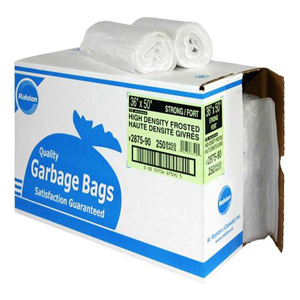 W. Ralston Sac Poubelle Noir Haute Densité Extra Résistant, 36 X 50 Po -- 200 Par Caisse