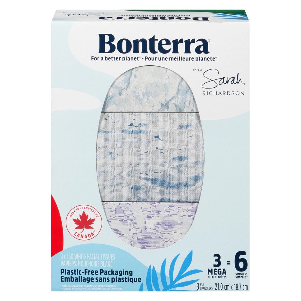 Bonterra 3 Ply Facial Tissue, 450 Count -- 12 Per Case