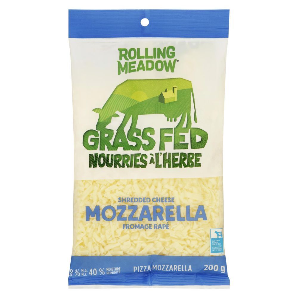 Rolling Meadow Grass Fed Shredded Mozzarella Cheese, 200 G