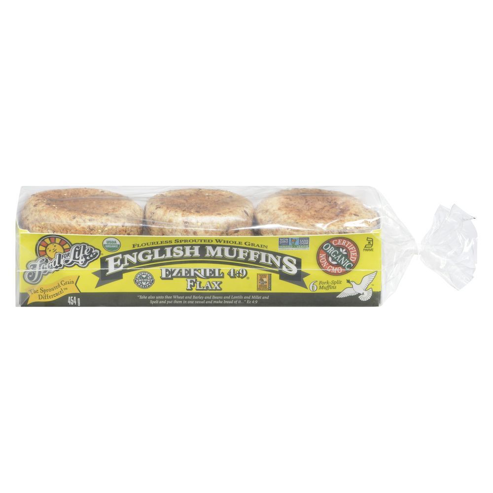 Food For Life ,muffins Anglais Bio Germés Aux Graines De Lin Complètes, Ezekiel 4:9, 454 G