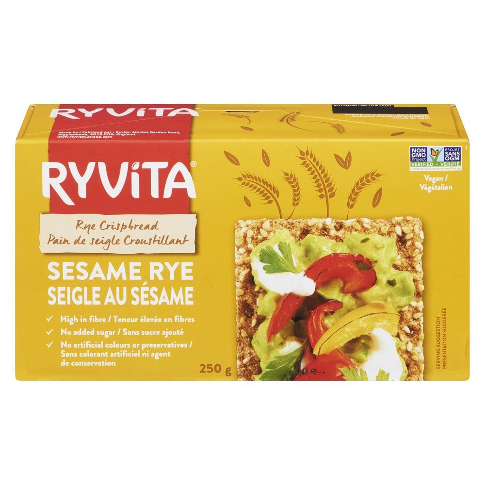 Ryvita Sesame Rye Crispbread, 250 G -- 12 Per Case