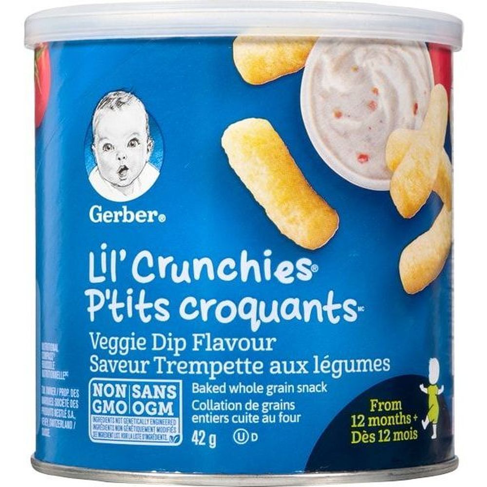 Gerber Collations Pour Tout-petits Lil Crunchies Veggie Dip, 42 G -- 6 Par Boîte