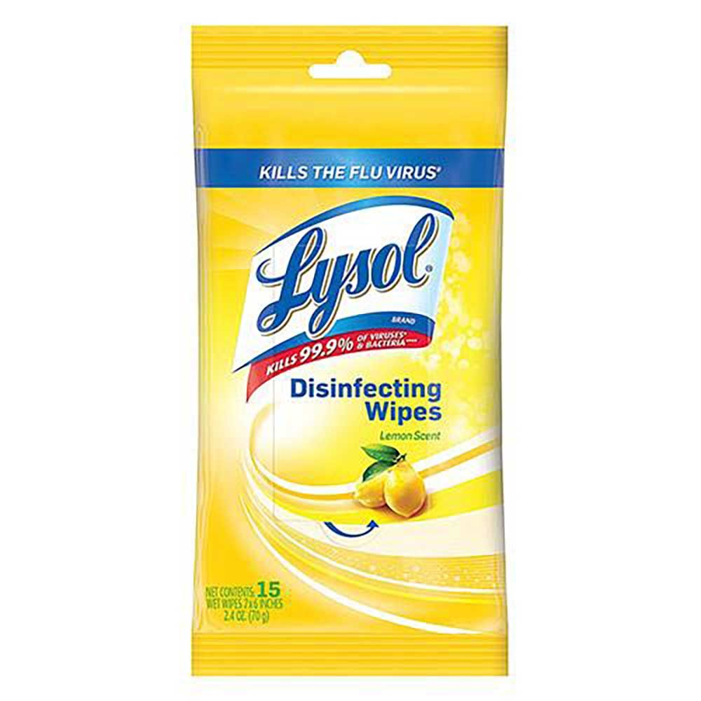 Lysol On-the-go Disinfectant Wipes Flat Pack -- 24 Per Case