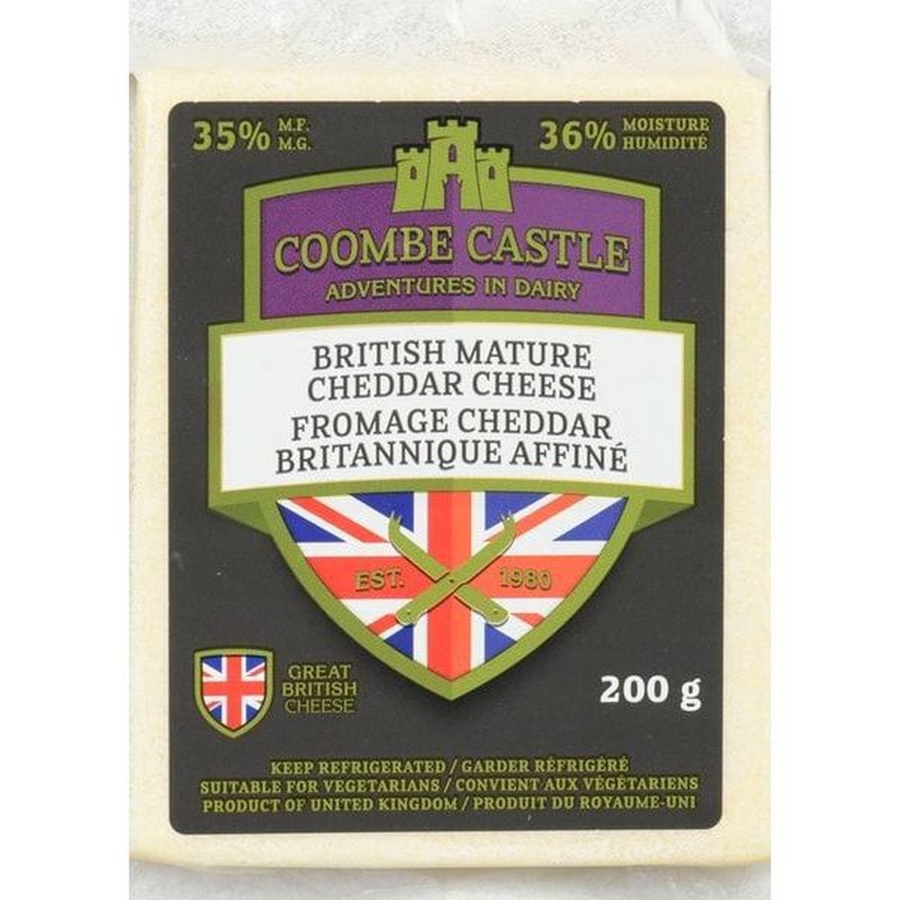 Coombe Castle Fromage Cheddar Affiné Britannique, 200 G -- 12 Par Boîte