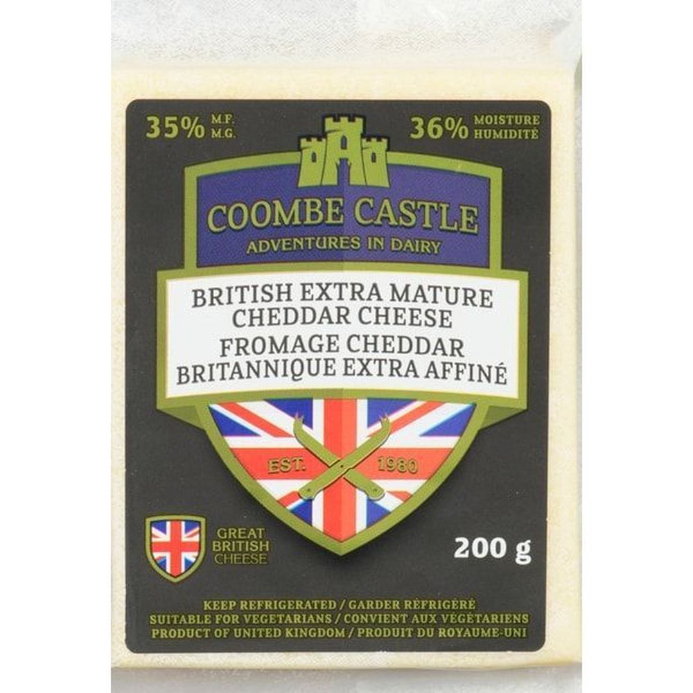 Coombe Castle Cheddar Extra-affiné Britannique, 200 G -- 12 Par Boîte