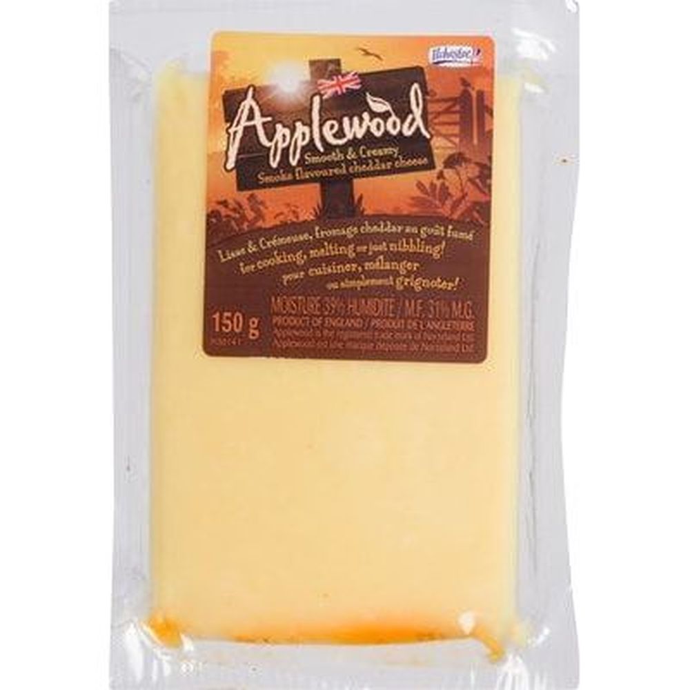 Ilchester Applewood Smoked Cheddar Cheese Wedge, 150 G -- 12 Per Case